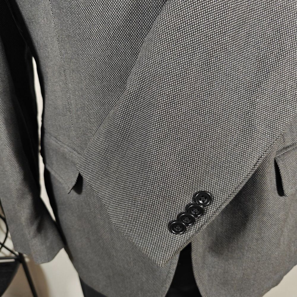 Van Heusen Studio Men's Sport Coat Blazer Two Button Gray Polyester Rayon 44L - Picture 9 of 13